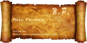 Maic Perenna névjegykártya